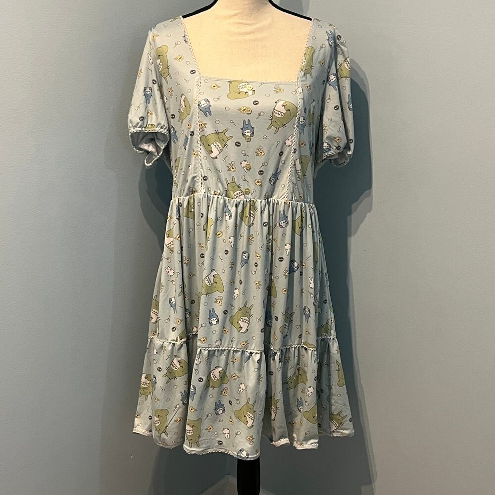 Anime My Neighbor Totoro Dress 3X Plus Size Tiered Babydoll Cottagecore ghibli